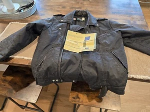 Vintage 80's 40 / M Vortex Cycle Wear Black Polyester Cafe Racer Jacket Made USA - Bild 1 von 8