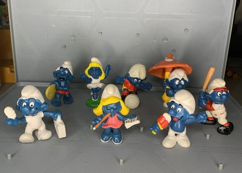 Vintage Smurfs Figures Peyo Schleich Lot of 8 Toys Figures - Made in Germany Cover