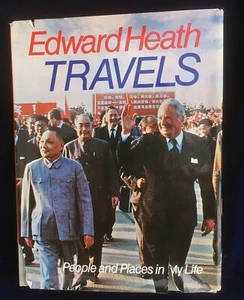 *RARE EDWARD HEATH hand signed TRAVELS hardcover book 1977 ex-UK Prime Minister - Picture 1 of 3