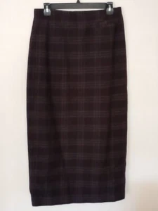 Gonna donna Harve Benard taglia 12 marrone lana maxi completamente foderata tasca - Foto 1 di 7