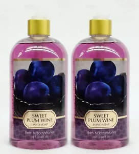 2 Bath & Body Works SWEET PLUM WINE Liquid Hand Soap Wash Gel 16 fl oz - Picture 1 of 1