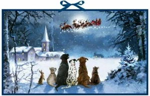 A Glimpse of Santa Christmas Dogs Advent Calendarby Richard McNeil 58 x 34 cm - Picture 1 of 1