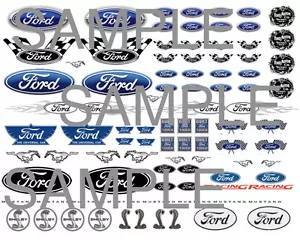 FORD 1:64 DECALCOMANIE SCIVOLOSE PER RUOTE CALDE, BOX FIAMMIFERI, SLOT CAR: - Foto 1 di 1