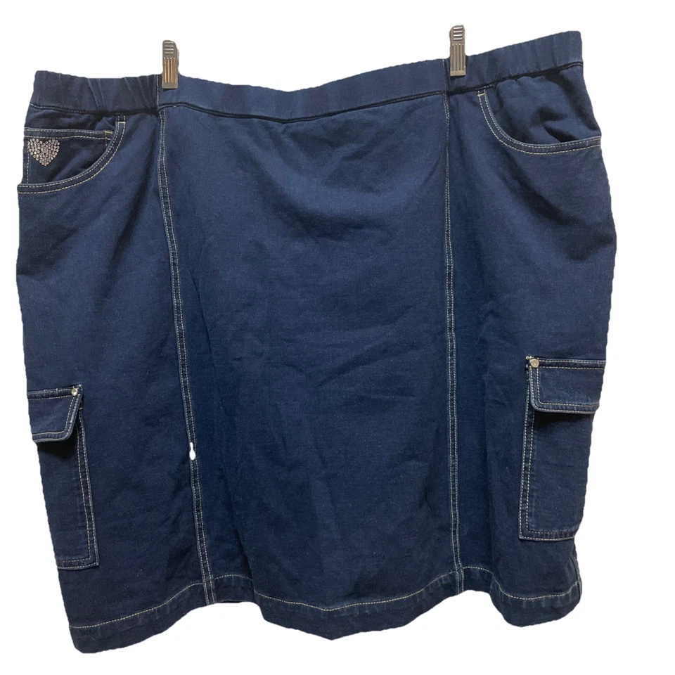 Dream Jeannes By Quacker Factory Stretch Denim Plus Size Women’s Mini Skirt 3X - Image 1 of 4