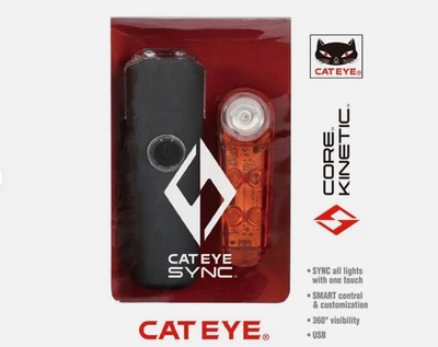 Cateye Sync Core / Sync Kinetic Bluetooth Connected Front & Rear Bike Light Set - Image 1 of 2