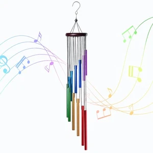 Outdoor Colorful Wind Chimes for Outside with 12 Aluminum Tubes for Garden Pa... - Bild 1 von 6