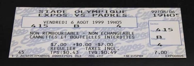 Tony Gwynn 3000th Hit Ticket 8/6/1999 Montreal Expos San Diego Padres ZJ20353 - Image 1 of 2