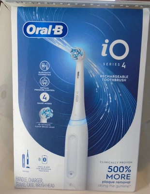 Oral-B iO Series 4 Electric Toothbrush - Matte White - Image 1 of 3