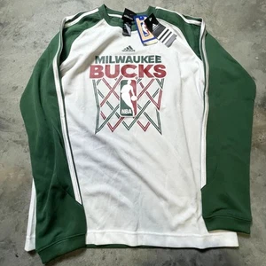 Vintage Adidas Milwaukee Bucks NBA BOYS Large Sweatshirt NWT - Picture 1 of 4