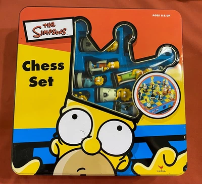 The Simpsons Chess Set Collector's Tin Box Original Cardinal Games 1998 - Image 1 of 4