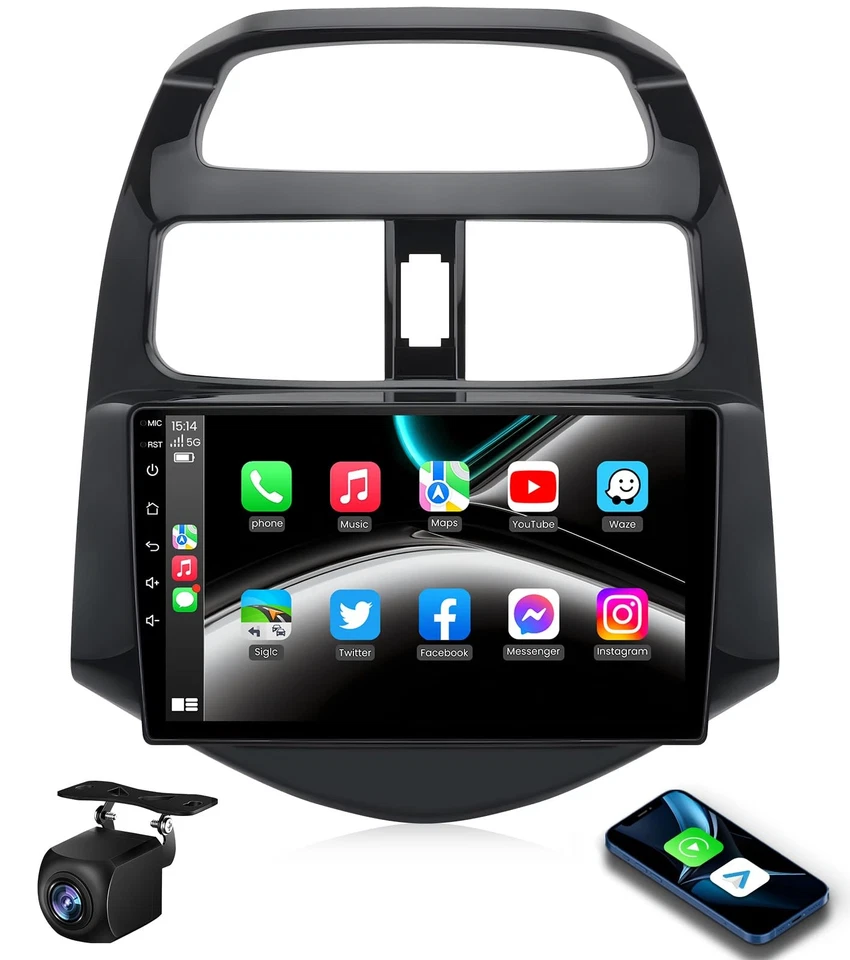 4+64G Car Stereo Radio Android 14 Carplay GPS Navi For 2013-2015 Chevrolet Spark - Изображение 1 из 4