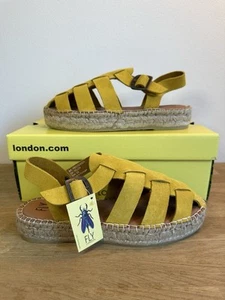Fly London PAWI524FLY Womens Sandal Yellow Suede UK 5 - Imagen 1 de 6