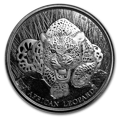 Scottsdale Mint Ghana 5 Cedis African Leopard 2017 1 oz .999 Silver Coin - Image 1 of 2