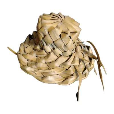 Sombrero vintage tejido a mano playa palmera fronda talla pequeña hawaiano talla infantil Foto 1 de 4