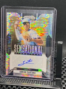 Adrian Santana 2025 Prizm - Sensational Signature / Auto - Pulsar #30/199 Rays - Bild 1 von 2