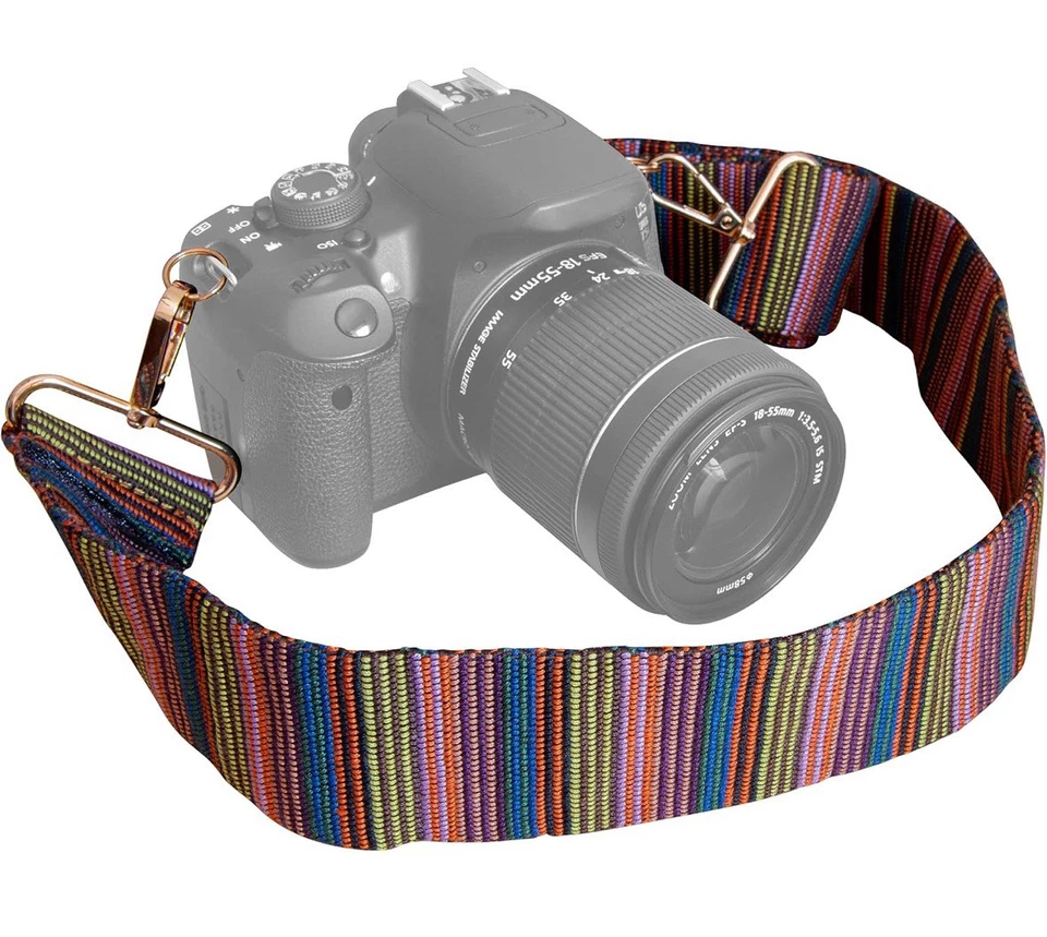 Correa para cámara de moda ajustable universal Bower DSLR cámara videocámara arco iris Foto 1 de 4