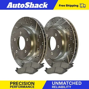 Rear Drilled Slotted Brake Rotors Ceramic Pads for 2005-2018 Ram 1500 5.7L - Picture 1 of 7