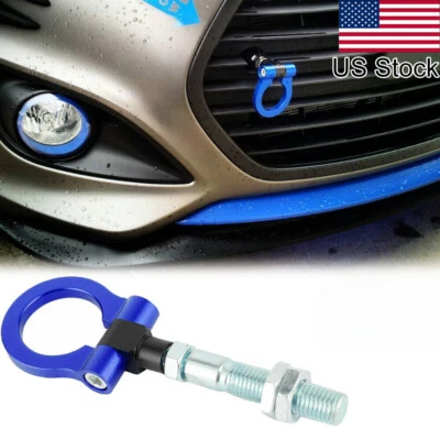 Barra de anillo de gancho de remolque anodizado estilo carreras azul metal para Hyundai Veloster 12-17 1x Foto 1 de 4