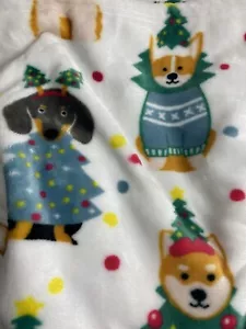 DOG Multi Puppies Throw Blanket 50 X 70 Plush Winter Puppies Holiday Christmas - Picture 1 of 6