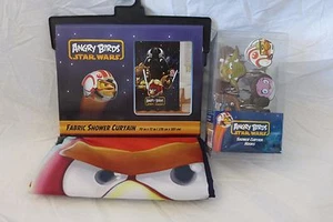 Juego de 13 ganchos y cortinas de ducha de tela Angry Birds Star Wars nuevo en paquete - Imagen 1 de 8