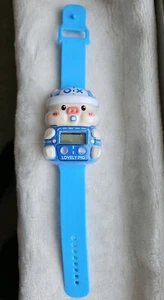 Cartoon Schwein Design Kinder Digitaluhr LT BL verstellbar Kunststoff Armband - Bild 1 von 15