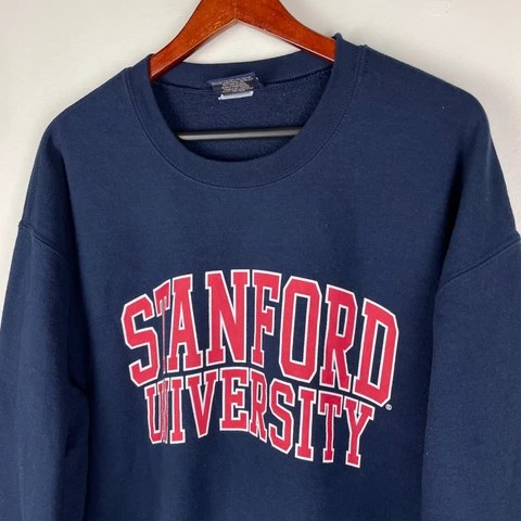 Stanford University Sweatshirt Pullover Men Large Cotton Navy Blue Red Vintage Cover