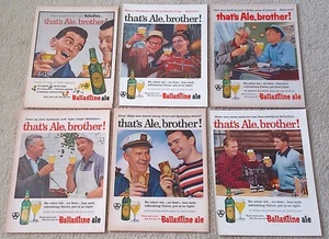 Ballantine Ale Advertisement ( that's Ale brother! ) Lot of 6 - Picture 1 of 1