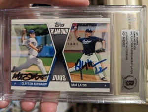 Clayton Kershaw & Mat Latos Signed 2011 Topps Diamond Duos Card Beckett  - Picture 1 of 2