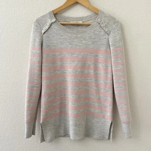 Loft Wollmischung Pullover Gr. XS grau & rosa gestreift - Bild 1 von 6