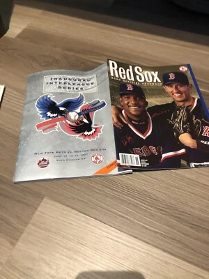 1997 Mets Boston Red Sox Inaugural Interleague Program & 2000 RedSox Yearbook  - Image 1 of 3