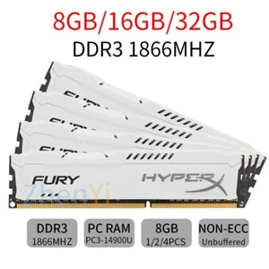 32GB 16GB 8GB 1866MHz DDR3 PC3-14900 CL10 DIMM Desktop Memory HyperX FURY LOT UK - Picture 1 of 14