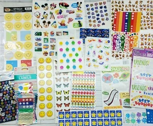 Stickers for Teachers Teacher Kids Smiley Face Foil Stars Good Work Lot 2000+ - Picture 1 of 10