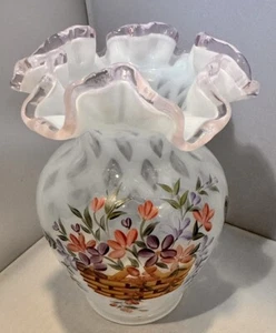 Longaberger Fenton 2002 Hand Painted Vase George Fenton Signature - Picture 1 of 18
