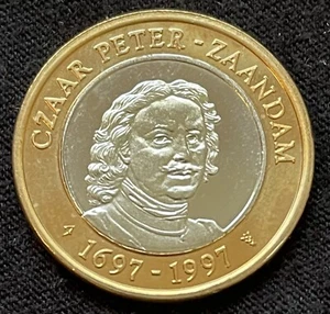 Moneda bimetálica del zar Peter de los Países Bajos 1697-1997 como nueva UNC+ - Imagen 1 de 2