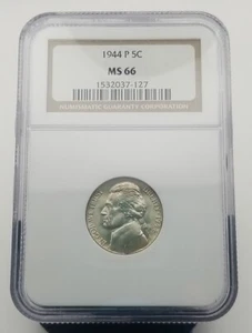 1944-P Jefferson Nickel NGC MS 66 #3087 - Picture 1 of 4