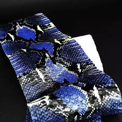 Real Snake Skin Leather Hide  Snakeskin Reticulated Python Print Blue - Image 1 of 3