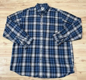 LL BEAN MENS CLASSIC PLAID COTTON FLANNEL BUTTON FRONT WORK SHIRT SZ XL TALL - Picture 1 of 5