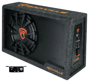 Rockville RVS12A 12" Slim Vented Powered Car Subwoofer Enclosure, 1400 Watts - Picture 1 of 8