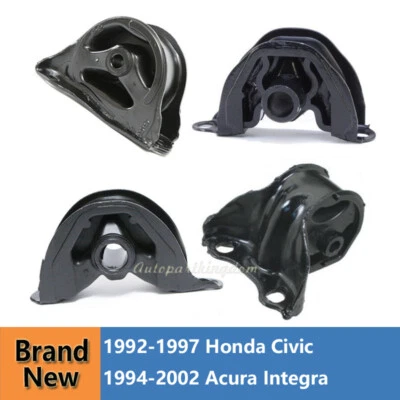 New For 92-97 Honda Civic Del Sol Transmission Engine Motor Mount Set Auto Trans - Image 1 of 4