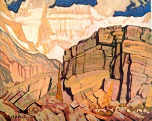 J.E.H MacDonald Mount Lefroy Landscape Original Art Print Book Plate 16 - Picture 1 of 3