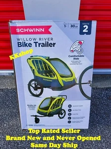 Rimorchio bici doppio Schwinn Willow River con kit passeggino NUOVO SPEDIZIONE LO STESSO GIORNO - Foto 1 di 13
