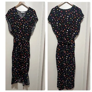 ELOQUII Elements Paradiso Rainbow Dot Print Belted Maxi Dress Size 18/20 NWT - Picture 1 of 11