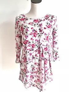 LA CLEF Maternity Peplum Top Floral Stretch Soft Knit Pleated Size XL - Picture 1 of 13