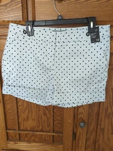 Damen neu mit Etikett NY&C weiß mit schwarzem Tupfen moderne Passform 4" Stretchshorts Gr. 12 - Bild 1 von 7