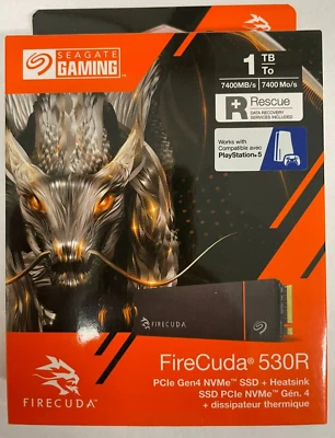 Seagate - ZP1000GM3A073 - FireCuda with Heatsink 1TB Internal Solid State Drive - Image 1 of 3