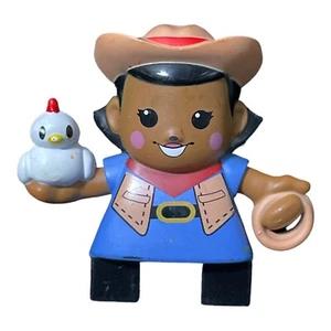 MGA Little Tikes Waffle Blocks Buddies Farmer Cowgirl Figure 2.5" Replacement - Picture 1 of 4