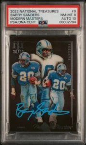2022 National Treasures Modern Masters #9 Barry Sanders Signed PSA NM-MT 8 AUTO - Picture 1 of 2