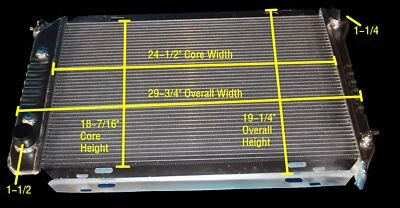 KKS ALUMINUM 3 ROW RADIATOR FIT FORD MUSTANG 80 81-93 AT DIE FORMED TANK CC138 - Image 1 of 4