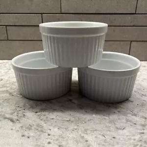 Set Of 3 Harold Import Co. 98008 10 oz White Porcelain Deep Souffle Ramekin - Picture 1 of 8