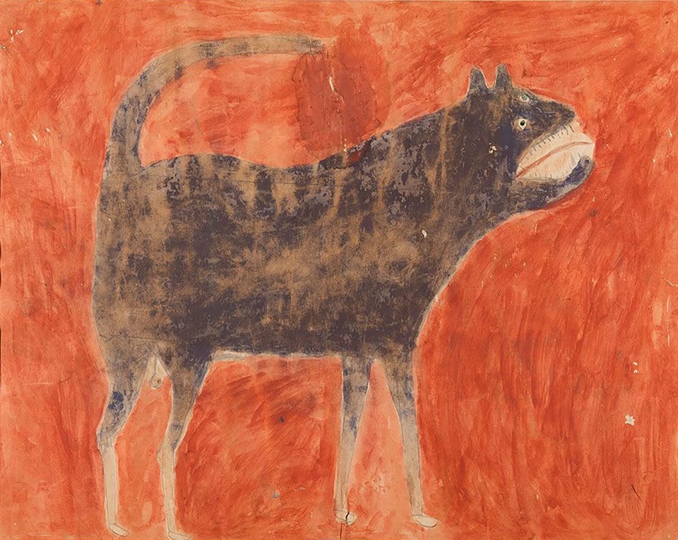 Mean Dog : Bill Traylor : c. 1930s : Archival Quality Art Print - Image 1 of 1